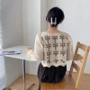 Korean Instagram autumn retro V-neck embroidered flower shirt for women, with loose and versatile puffed sleeves, is a trendy long-sleeved blouse Application Scenario